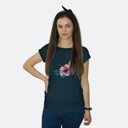 Bluzka typu T-shirt: kwiaty- BLU032